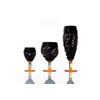 Гусевской Хрустальный завод / A set of crystal glasses for champagne "Nut" amber-black 6 pieces