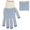 ЛАЙМА / Cotton gloves LUX, SET 5 pairs, grade 10, 40-42 g, 116 tex, PVC point, WHITE