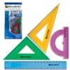 Set the drawing medium BRAUBERG "Crystal" (ruler 20 cm, 2 triangles, protractor), colored