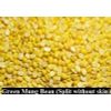 Peeled green mung bean