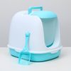 Пижон / Dude / Closed toilet with scoop, 47 x 40 x 39 cm, blue-white