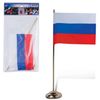 Russia flag 12 × 18 cm, table with flagpole height 30 cm, plastic gold packaging with Euro slot
