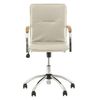 Poltrona "Samba GTP", rivestimenti in legno, cromo, similpelle beige