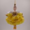 Потешный промысел / Christmas tree toy made of porcelain "Ballerina in a yellow dress"