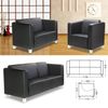 RAMART / Sofa soft three-seater "Milano", 810х1730х770 mm, with armrests, eco-leather, black