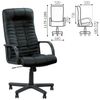 Office chair "Atlant", leather, black
