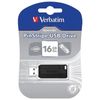 VERBATIM / 16 GB PinStripe USB 2.0 Flash Drive, Black
