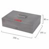 Box for money, valuables, documents, stamps, 80x195x290 mm, combination lock, dark gray, BRAUBERG