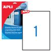 Label, self-adhesive, WEATHERPROOF, 210x297 mm, 1 label, polyester, white, 20 sheets, APLI