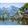 Опт-картина / Pintura por números 40x50 Cidade nas montanhas
