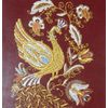 Tấm ốp tường "Con chim hạnh phúc" thêu chỉ vàng 25x35 cm