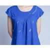 Women's blue pajamas in a flower with elongated shorts