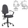 Koltuk "Mango Lux", S-109, kolçaklı, krom, gri