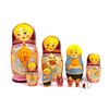 Семеновская роспись / Russian woman - booklet matryoshka, 10 dolls - booklet No. 14 "Samovar"