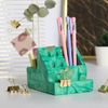 Сималенд / Organizer for stationery concrete "Marble green-gold"