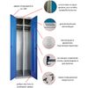 Metal cabinet for clothes "SHREK-22-530", two-section, 1850x530x500 mm, collapsible