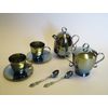 Set of coffee zirconium for 2 persons in a gift wooden box