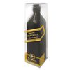 The sculpture is a bottle of dark chocolate "Black Label"