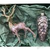 Holiday Classics / Set of Christmas decorations "Deer in the pink forest"