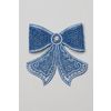 Lace brooch Bow blue with white, Madame Cruje
