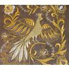 Wall panel "Firebird" embroidered with gold thread 25x25 cm