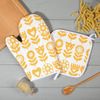 Этель / Kitchen set Yellow garden mitten potholder 20x27cm, potholder 19x19cm, 100% x / l (MIX)