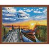 Опт-картина / mosaico de diamantes 40x50, diamantes de imitación redondos Puesta de sol junto al mar