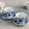 Доляна / Doliana / Tea set "Russian pattern", 4 items: cup 210 ml, saucers