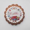 Gingerbread gingerbread in the shape of an openwork circle with pictures