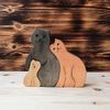 Wooden toy puzzle "Cat family"