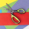 Scissors ONLANDIA "BASIC", 140 mm, ribbed rubber inserts, black-green, Euro slot