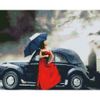 Опт-картина / Diamond mosaic, 40x50, square rhinestones Lady at the car