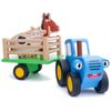 BochArt / Play set "Blue Tractor" with a trailer and animal figures