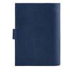 FABULA / Portafoglio pilota "Largo", vera pelle, goffrato, 6 tasche in plastica, bottone, blu