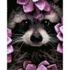 Опт-картина / Mosaico de diamantes, 40x50, diamantes de imitación cuadrados Mapache en flores