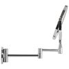 Mirror wall BRABIX, diameter 17 cm, double-sided with magnification, stainless steel, pull-out (loop)