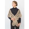 Lace shawl "the Firebird" beige with black, Madame Cruje