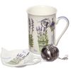 Kaemingk / Gift set Lavender Harmony: porcelain mug + tea strainer and stand