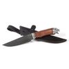 Knife "Golden eagle" from damask steel, art casting cupronickel, a handle from the Karelian birch, in a gift box