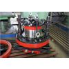 Wellhead pipe threading device