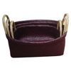 Purple wicker baskets, set of 3
