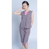 Women's pajamas with elongated shorts in a gray cage