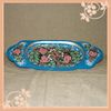 Bread tray - blue silver painting