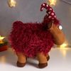 Сималенд / Interior doll "Moosie in a burgundy grass coat, in a cap with snowflakes"