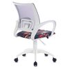 BRABIX / Armchair "Fly MG-396W", with armrests, white plastic, mesh, gray with "Graffity" pattern, 532404