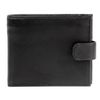 Purse mens FABULA "Largo", 125х97 mm, genuine leather, snap closure, black