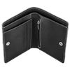 Purse mens FABULA "Blackwood", 130х95 mm, genuine leather, stitching, button, black