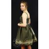 Елецкие кружева / Yelets lace / Women's sundress with linen dark green embroidery