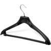 Shoulder hanger, size 46-48, plastic, anatomical, crossbar, strap hooks, black