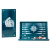GamesDealer / Medium backgammon sea wave, drawing silver "Frigate" (480 * 240 * 40)